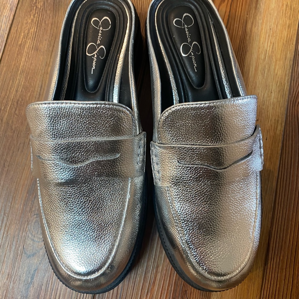 Jessica Simpson Silver Loafers